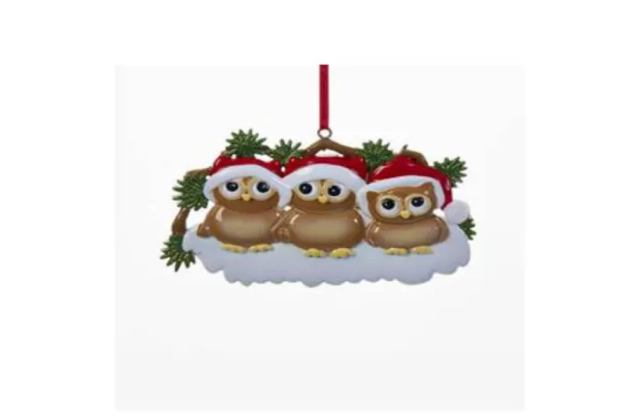 Simply Christmas Family Of 3 Owls On Snowy Branch* Family Of Three