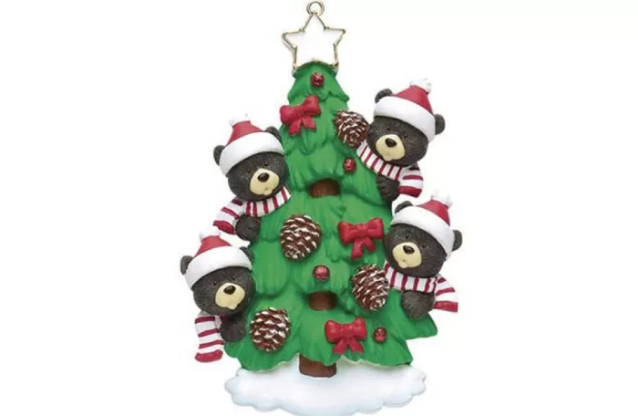 Simply Christmas Family Of 4 Bears In Tree* Family Of Four