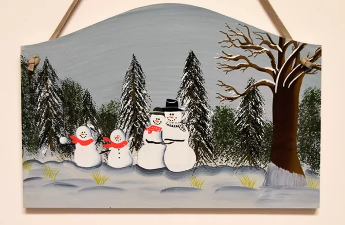 Simply Christmas Family Of 4 Snowmen Plaque* Family Of Four