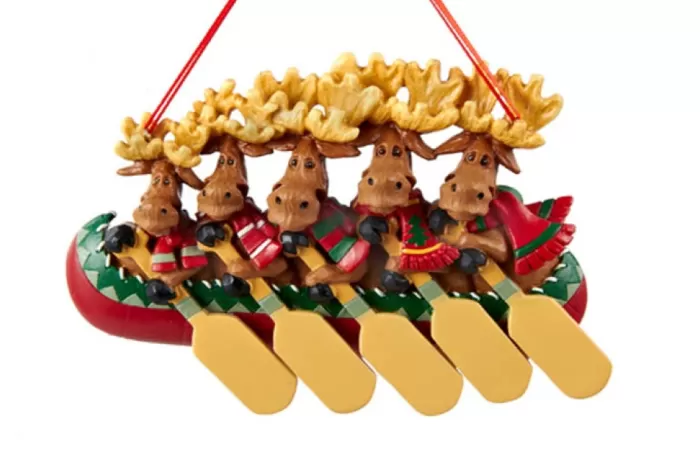 Simply Christmas Family Of 5 Moose In A Canoe* Family Of Five