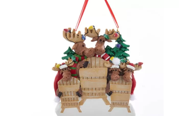 Simply Christmas Family Of 5 Moose In Chairs* Family Of Five