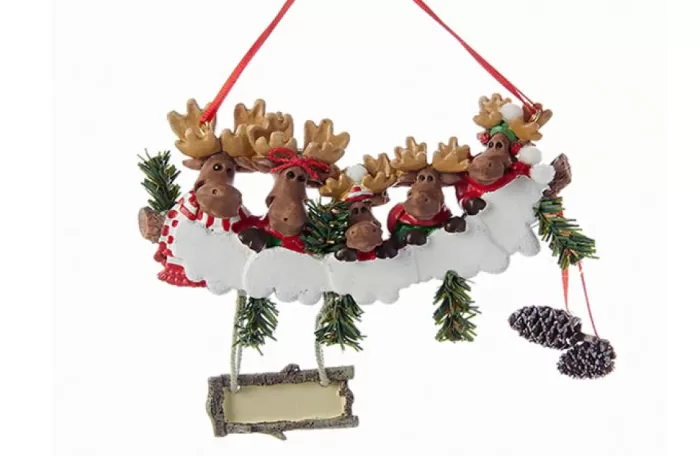 Simply Christmas Family Of 5 Moose With Sign* Family Of Five