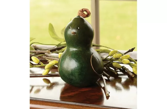 Simply Christmas Green Tilly Bird* Painted Gourds