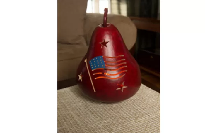 Simply Christmas Medium American Flag* Painted Gourds