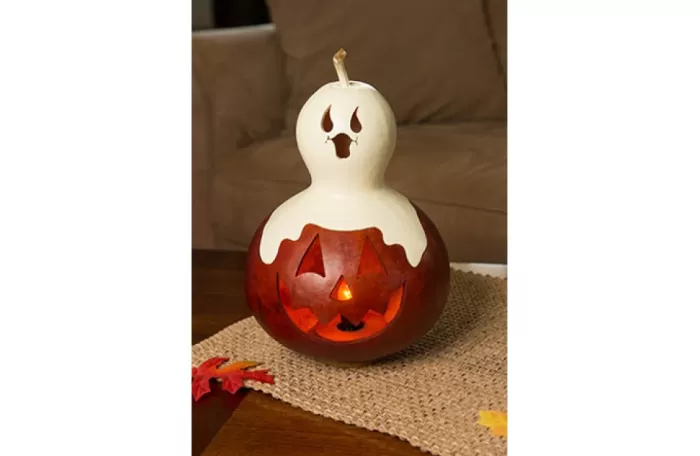 Simply Christmas Medium Round Casper Jack* Painted Gourds