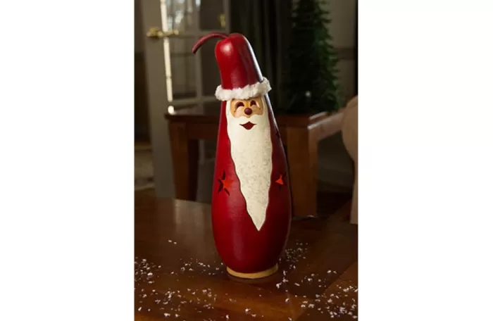 Simply Christmas Medium Tall Santa* Painted Gourds