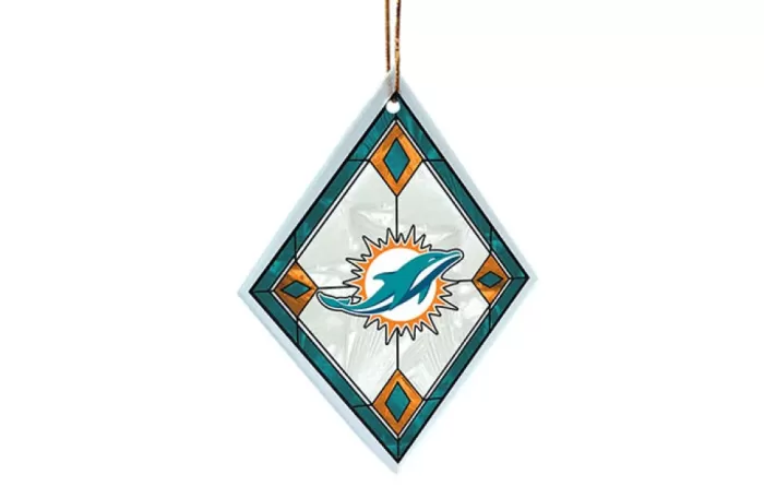 Simply Christmas Miami Dolphins Glass Diamond* Miami Dolphins