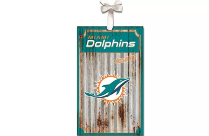 Simply Christmas Miami Dolphins Metal Corrugate* Miami Dolphins