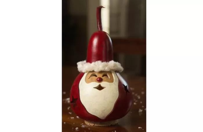 Simply Christmas Mini Santa* Painted Gourds