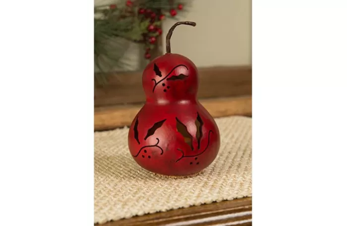 Simply Christmas Miniature Holly Luminary* Painted Gourds