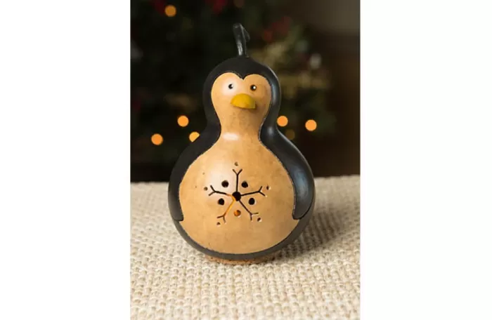 Simply Christmas Miniature Tux The Penguin* Painted Gourds