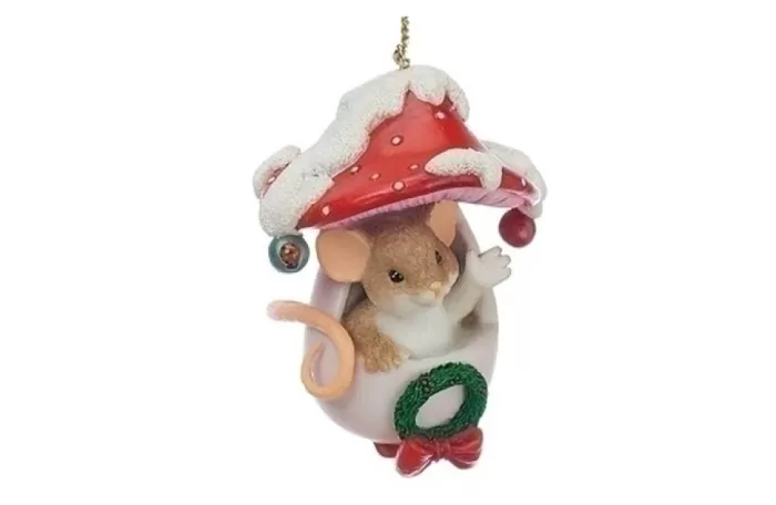 Simply Christmas Mouse In Mushroom* Charming Tails