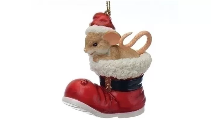 Simply Christmas Mouse In Santa'S Boot* Charming Tails