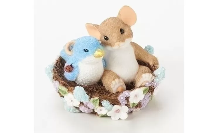 Simply Christmas Mouse With Blue Bird* Charming Tails